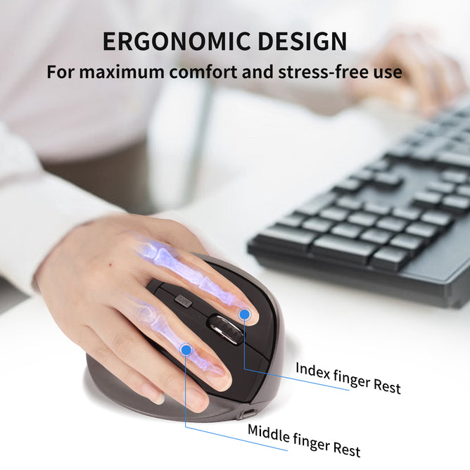 BW883 Ergonomic Optical Vertical Charging Wireless Mouse