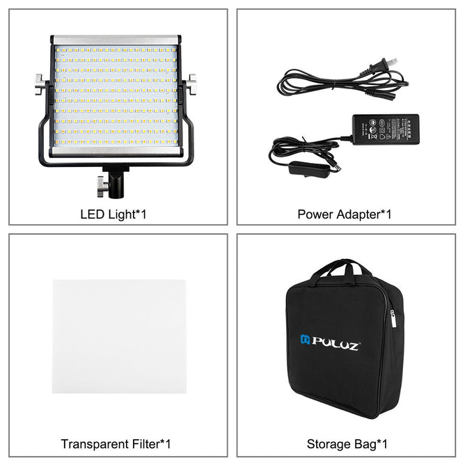 PULUZ PU5220US 15W 1650lm 200 LEDs 3200-5600K Dimming Studio Video Light LED Photo Light