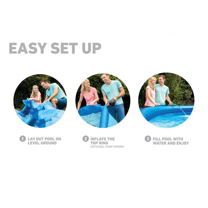 Intex Easy Set up Inflatable Portable Above Ground Round Pool for Outdoor Family Swimming Pool