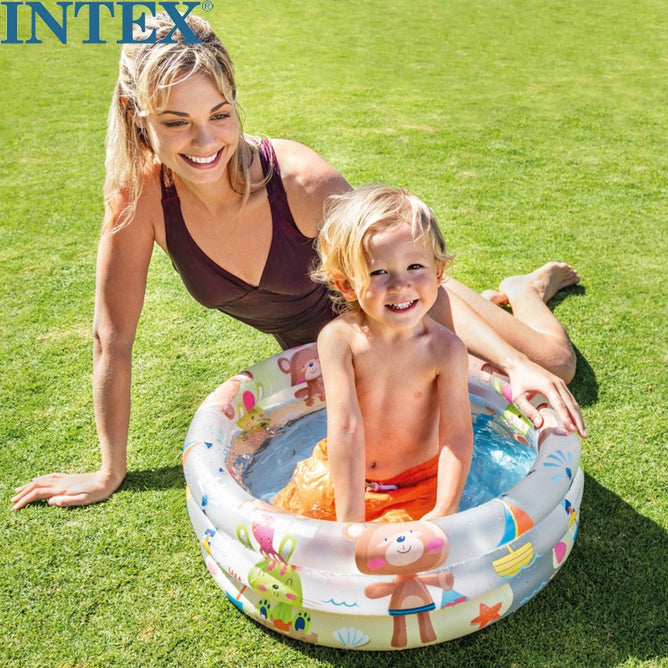INTEX 57106 Beach Buddies 3-Ring for Outdoor Baby Swimming Pool