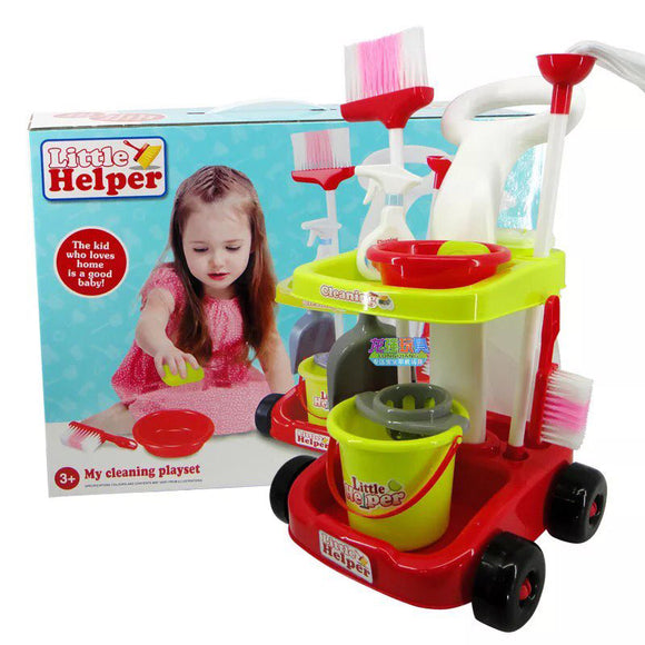 667-33 Little Helper House Cleaning Trolley Set Toy - Pretend Play