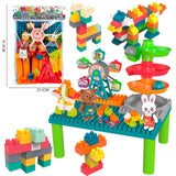 Pretend Playset Blocks Assembled Puzzle Toys with mini Table for Kids
