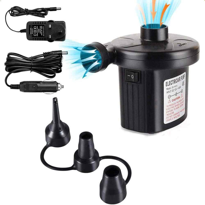 Portable Electric Air Pump Quick Fill with 3 Nozzles for Inflatable Swimming Pool