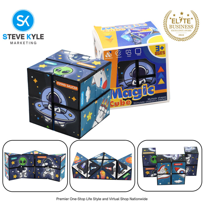 Magic Cubes 3D Rubiks Cube Infinity Geometric Shape Shifting Fidget Puzzle Toy Kids Gift