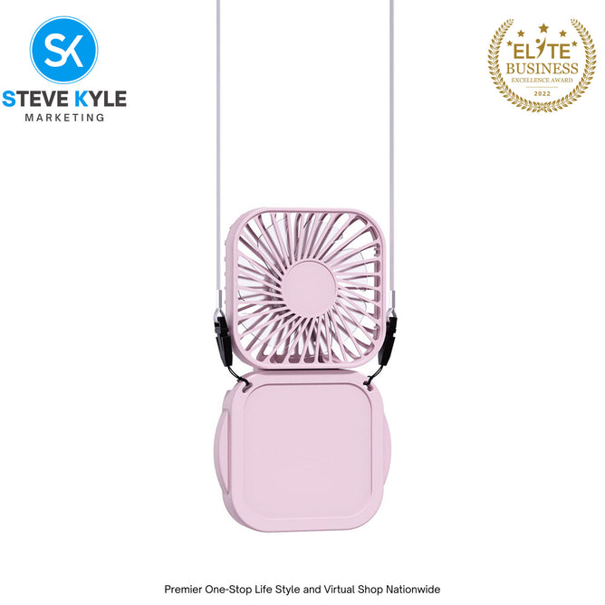 NEW Portable Mini Rechargeable Folding Fan with Mirror & Lace