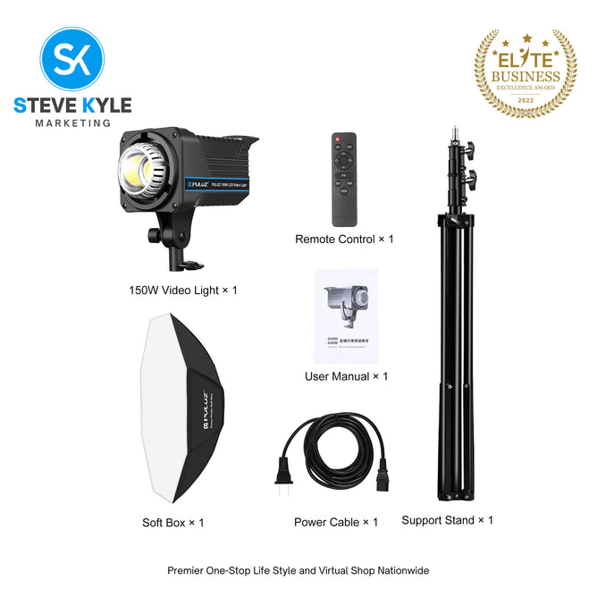 PULUZ 150W 3200K-5600K Photo Studio Strobe Flash Light Kit with Softbox Reflector & Tripod(US Plug)