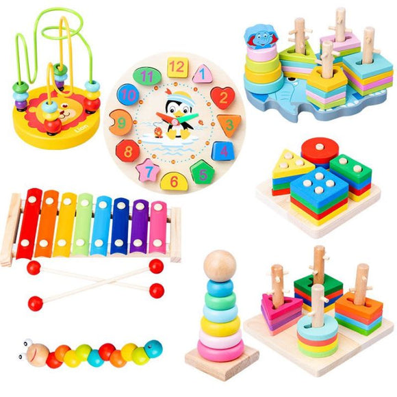 Wooden Educational Toys Shape Puzzle Color Geometric Board Jigsaw Blocks Best Gift Toys for Kids