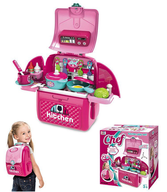 008-961 2 in 1 Kitchen Playset Toy Backpack - Pretend Play