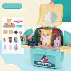 008-967-2 The Pet Set Grooming Care Toy Backpack - Pretend Play