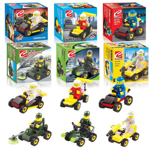 6 in 1 Mini Building Blocks Car Series Set