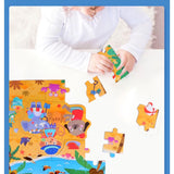 4 in 1 Wooden Ladder Jigsaw Puzzle Early Learning  Cognitive Toys Best gift for Kids