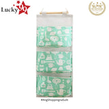 Wall Hanging Storage Bag Organizer with 3 Pocket Premium Linen Fabric Waterproof Door Organizer