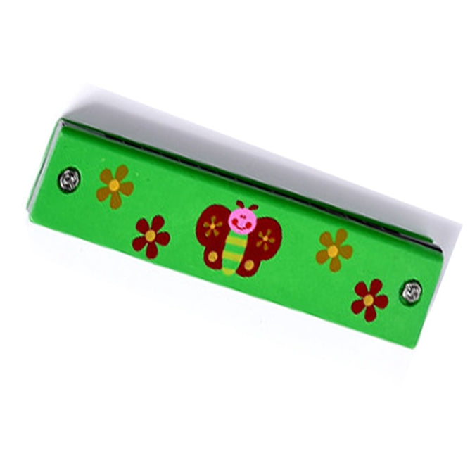 Wooden Harmonica 16 Holes Double-Row Blow Woodwind Mouth Toys for Children Musical Instruments