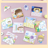 4 Pieces Creative Cartoon Character Note Pad Cute Sticky Note Memo Pad Office School Stationery