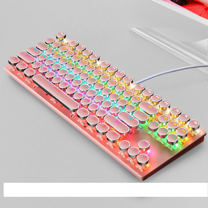 Leaven K550 Mechanical Keyboard 87-Key USB Wired Gaming Keyboard with RGB BackLights