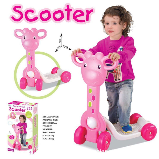 Four Wheeled Kids Scooter Giraffe Shaped Stable Colorful Children's Toy Best Gift for Kids