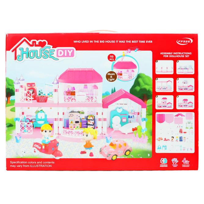 Dollhouse with Dollhouse Furniture and Dolls Dream Doll House Toys Playset with Accessories for Girls