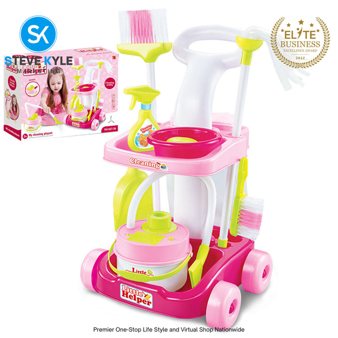 667-33 Little Helper House Cleaning Trolley Set Toy - Pretend Play