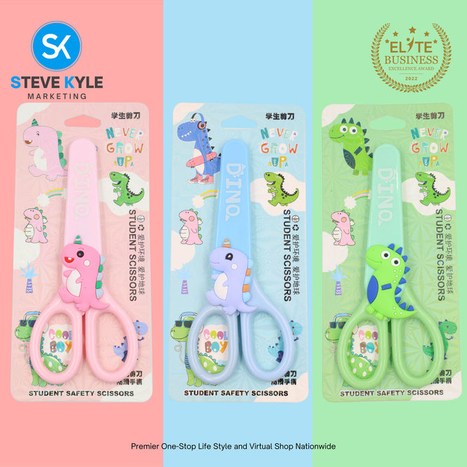 Random Cute Cartoon Kids Safety Round Head Scissors Student Paper Cutting Art School Supplies