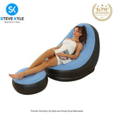 Inflatable Air Sofa with Foot Rest Cushion Lounge Chair