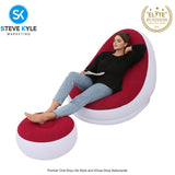 Inflatable Air Sofa with Foot Rest Cushion Lounge Chair