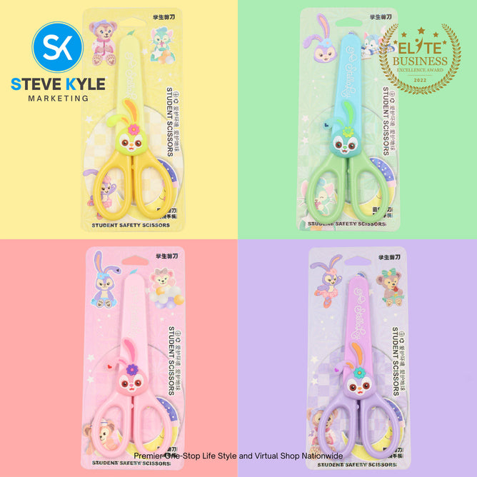 Random Cute Cartoon Kids Safety Round Head Scissors Student Paper Cutting Art School Supplies