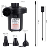 Portable Electric Air Pump Quick Fill with 3 Nozzles for Inflatable Swimming Pool