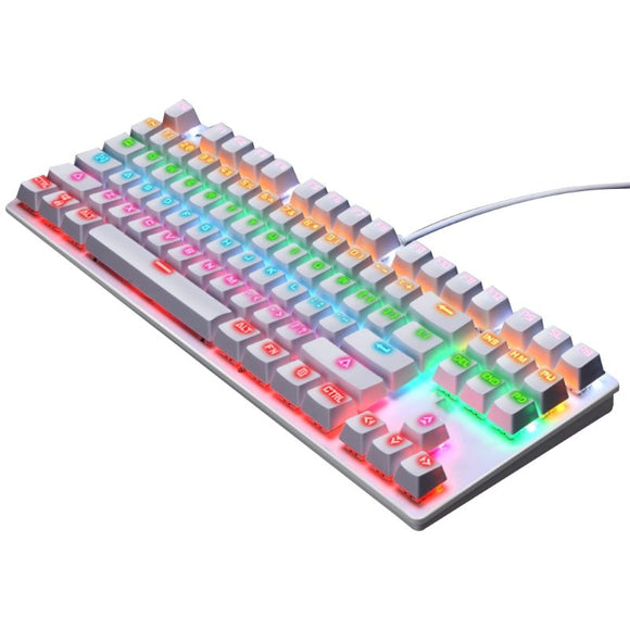 Leaven K550 Mechanical Keyboard 87-Key USB Wired Gaming Keyboard with RGB BackLights