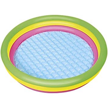 Bestway Colorful 3 Air Ring Inflatable Pool for Outdoor Kiddie Swimming Pool