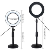 PULUZ PU392 Round Base Desktop Mount + 6.2 inch 3 Modes USB Dimmable LED Ring Light