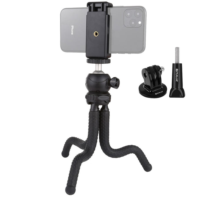 PULUZ PKT3041 Mini Octopus Flexible Tripod Holder with Ball Head & Phone Clamp Size: 25cmx4.5cm