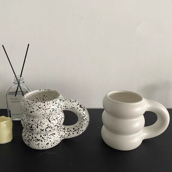 Nordic Aesthetic Cup Ceramic Mug Coffee Cups with Big Handgrip for Kitchen Utensils