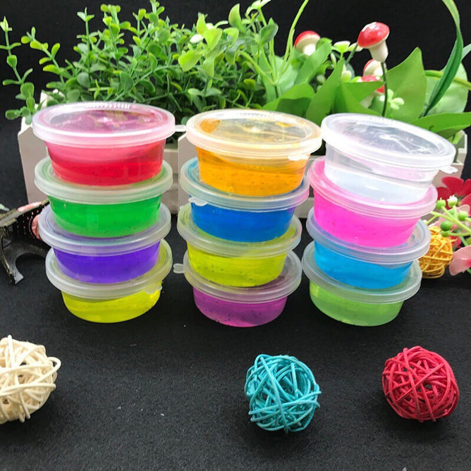 12 in 1 Color Crystal Mud Slime that can blow or Make Bubble Toys for Kids