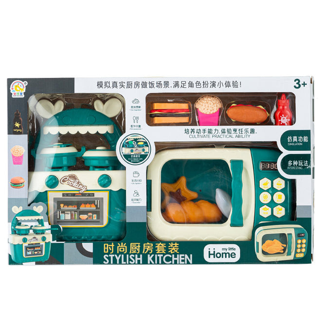 Pretend Playset Kitchen Cooking Mini Gas Range toys with Kitchen Accessories best gift for Kids