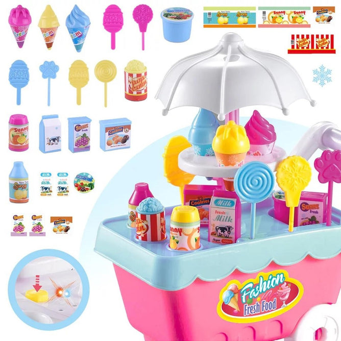 Fashionable Ice Cream Cart Toy With Sound for Girls