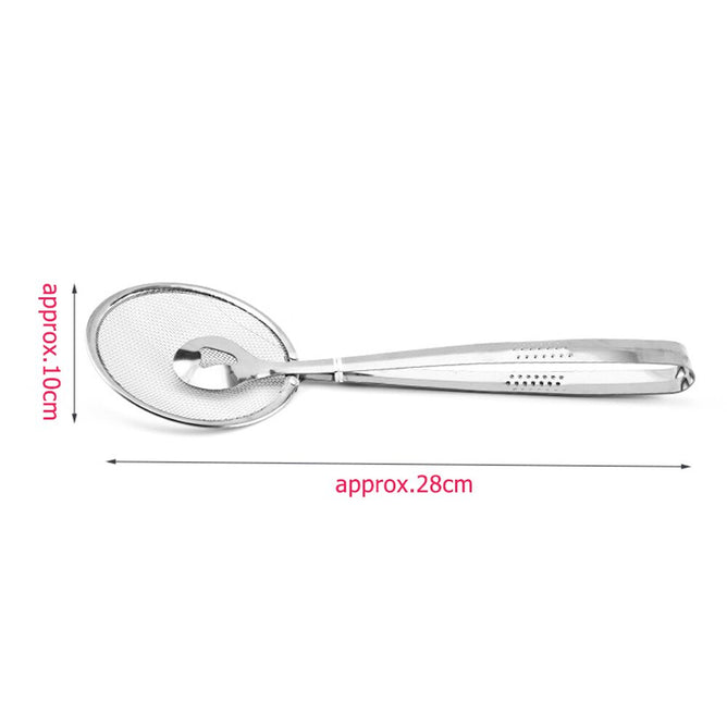 Stainless Steel Kitchen Accessories Fried Food Oil Scoop Drain Clamp Strainer