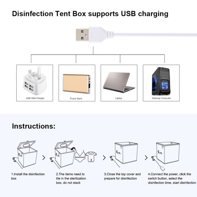PULUZ PU4780 20cm UV Light Germicidal Sterilizer Disinfection Foldable Tent Box
