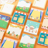 4 Pieces Creative Cartoon Character Note Pad Cute Sticky Note Memo Pad Office School Stationery