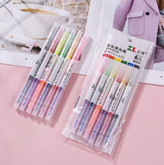 5 Pieces Double-headed Highlighter Fiber Pen Tip Set for Student School & Office Supply