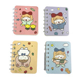 A7 4 Pieces Pocket Notebook Cute Cartoon Character Spiral Diary Notebook for Home & School Supply