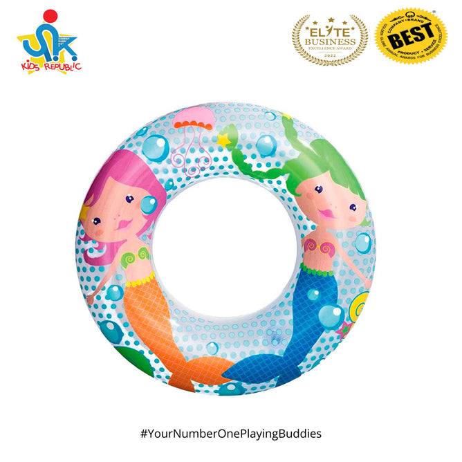 Bestway 20 Inches Inflatable Sea Creature Printed Design Floating Swim Ring for Children