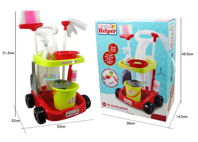 667-33 Little Helper House Cleaning Trolley Set Toy - Pretend Play