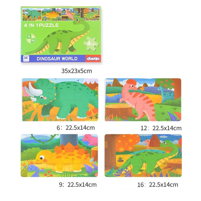 4 in 1 Wooden Ladder Jigsaw Puzzle Early Learning  Cognitive Toys Best gift for Kids