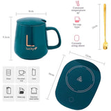 Electric Coffee Heating Mug Max 55 Degree Constant Temperature with Cup and Spoon in Gift box