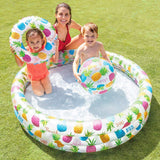 Intex 3 Ring Kiddie Pool Inflatable Swimming Pool for Baby With Ball And Tube
