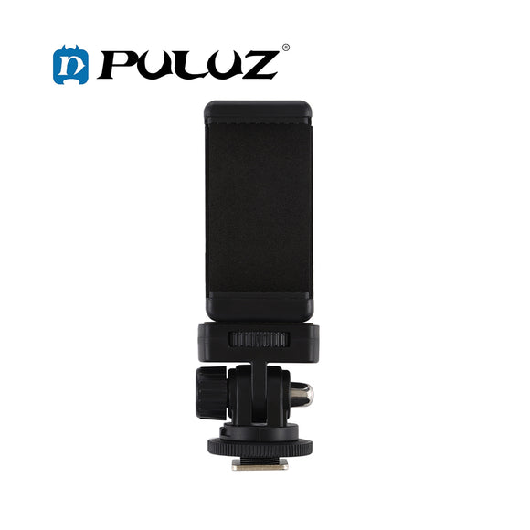 PULUZ PU417 1/4 Inch Screw Thread Cold Shoe Tripod Mount Adapter with Phone Holder