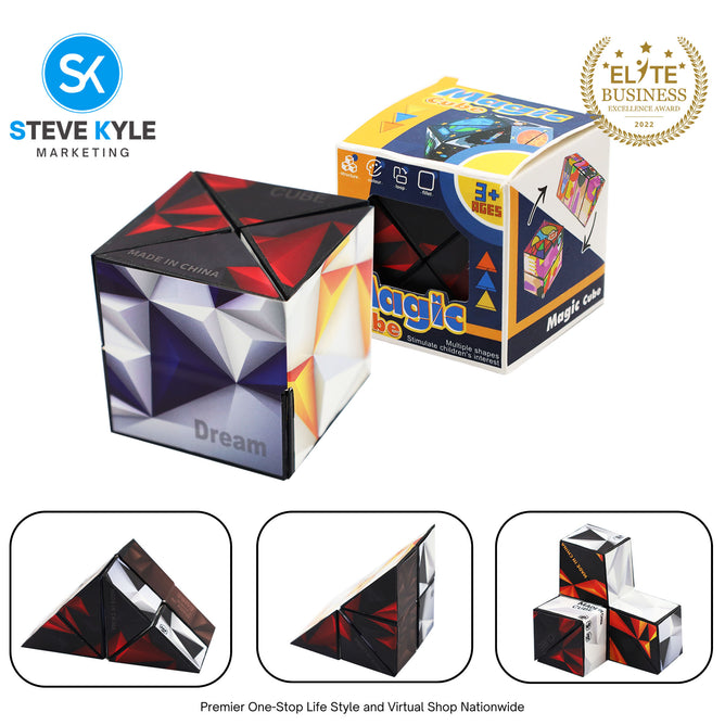 Magic Cubes 3D Rubiks Cube Infinity Geometric Shape Shifting Fidget Puzzle Toy Kids Gift