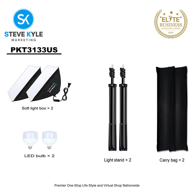 PULUZ Softbox Lighting Kit 50x70cm Professional Photo Studio Photography Light Equipment with E27 Socket Bulb Photography Lighting Kit