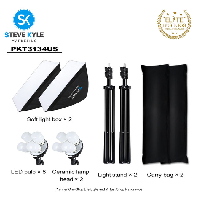 PULUZ Softbox Lighting Kit 50x70cm Professional Photo Studio Photography Light Equipment with E27 Socket Bulb Photography Lighting Kit