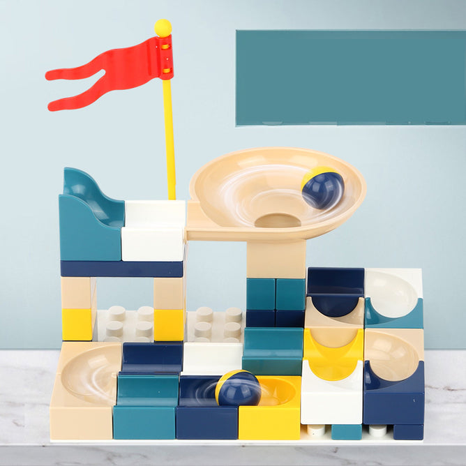 DIY Compatible Marble Race Run Slide Big Building Blocks City Funnel Maze Animal Figures Bricks Toys